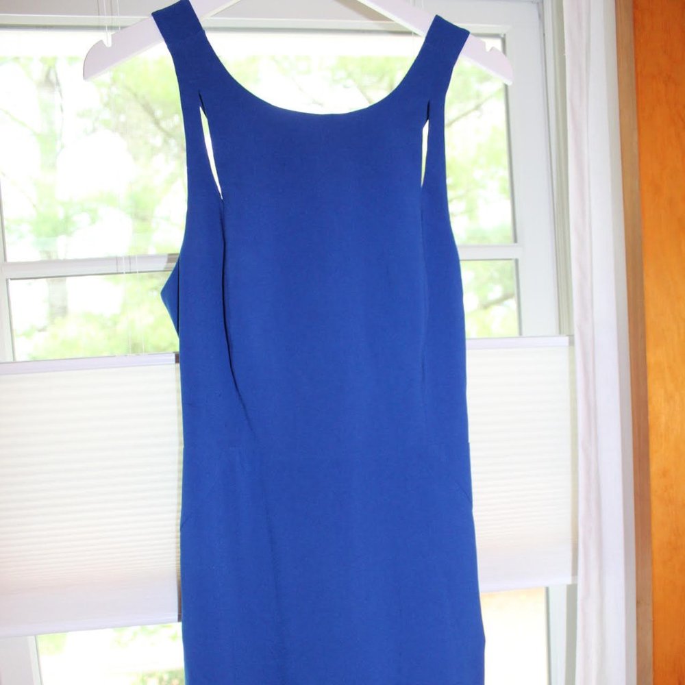 Halston Heritage Royal Blue Crepe Gown